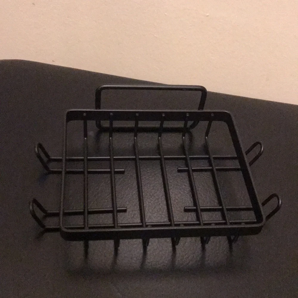 Eudele 5 Piece Black Adhesive Stainless Steel Shower Caddy Set
